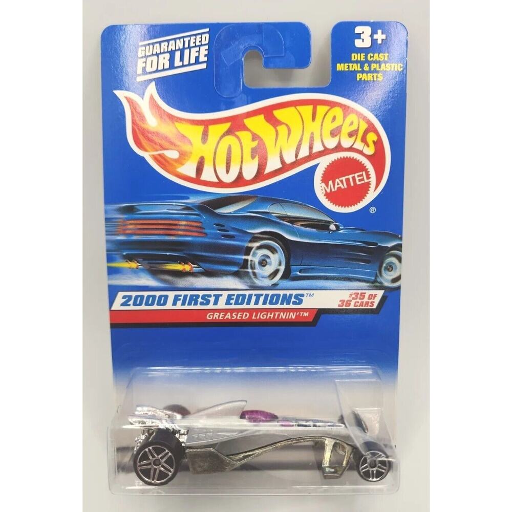 Hot Wheels - Greased Lightnin - Sliver - Casey Erin Racing - 2000 First Ed HW14